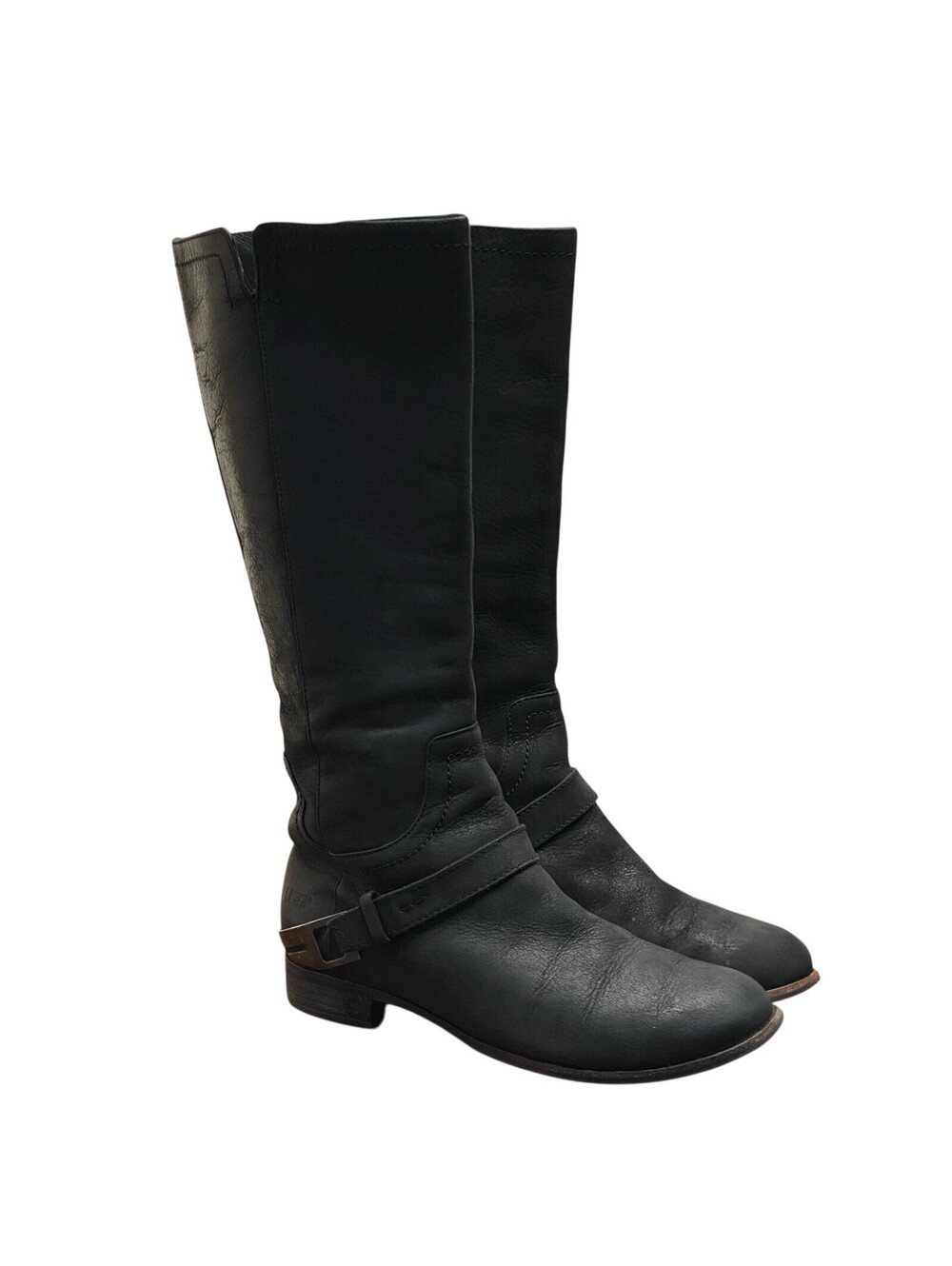 UGG Channing II Riding Boots Women's Size 7.5 Black Leather Equestrian